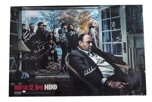 The Sopranos" Cast Signed Original HBO 2006 27" x 40" Poster with 12 Signatures including James Gandolfini (JSA)